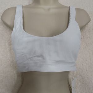 Andie White Ribbed Bikini Top